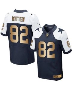Cowboys #82 Jason Witten Navy Blue Thanksgiving Throwback Men's Stitched NFL Elite Gold Jersey
