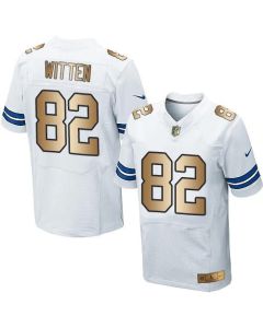 Cowboys #82 Jason Witten White Men's Stitched NFL Elite Gold Jersey