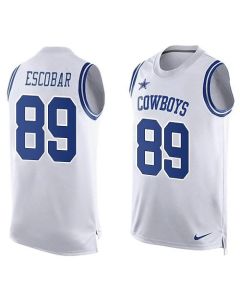 Cowboys #89 Gavin Escobar White Men's Stitched NFL Limited Tank Top Jersey