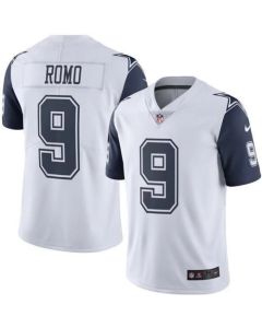 Cowboys #9 Tony Romo White Men's Stitched NFL Limited Rush Jersey