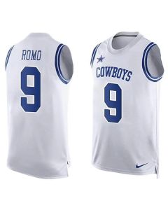 Cowboys #9 Tony Romo White Men's Stitched NFL Limited Tank Top Jersey