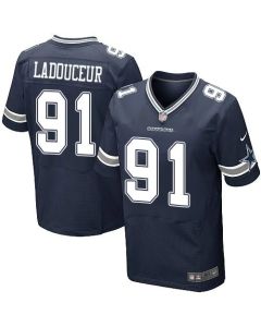 Cowboys #91 L. P. Ladouceur Navy Blue Team Color Men's Stitched NFL Elite Jersey