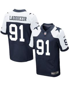 Cowboys #91 L. P. Ladouceur Navy Blue Thanksgiving Throwback Men's Stitched NFL Elite Jersey