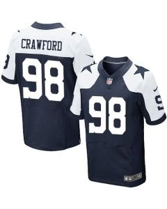 Cowboys #98 Tyrone Crawford Navy Blue Thanksgiving Throwback Men's Stitched NFL Elite Jersey