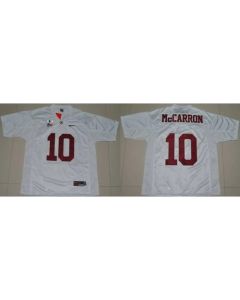 Crimson Tide #10 AJ McCarron White 2016 College Football Playoff National Championship Patch Stitched NCAA Jersey