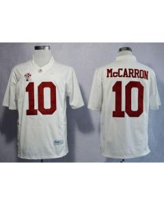 Crimson Tide #10 AJ McCarron White Limited 2016 College Football Playoff National Championship Patch Stitched NCAA Jersey