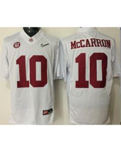 Crimson Tide #10 AJ McCarron White Limited Stitched NCAA Jersey