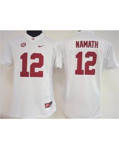 Crimson Tide #12 Joe Namath White Women's Stitched NCAA Jersey