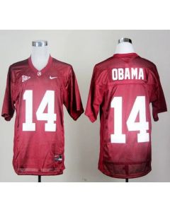 Crimson Tide #14 Barack Obama Red 14th Championship Anniversary Stitched NCAA Jersey