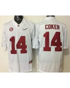 Crimson Tide #14 Jake Coker White Limited Stitched NCAA Jersey