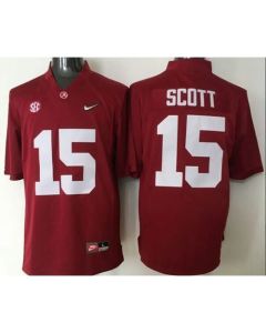 Crimson Tide #15 JK Scott Red 2016 National Championship Stitched NCAA Jersey