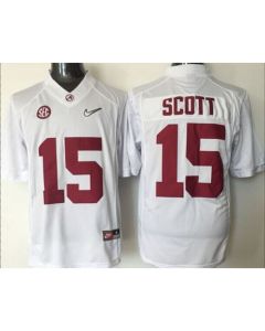 Crimson Tide #15 JK Scott White 2016 National Championship Stitched NCAA Jersey