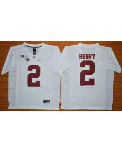Crimson Tide #2 Derrick Henry White 2016 National Championship Stitched NCAA Jersey
