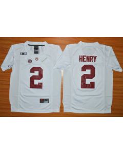 Crimson Tide #2 Derrick Henry White 2016 National Championship Stitched Youth NCAA Jersey