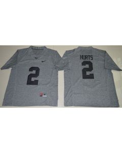 Crimson Tide #2 Jalen Hurts Gridiron Gray Limited Stitched NCAA Jersey