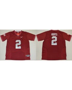 Crimson Tide #2 Jalen Hurts Red Pro Combat Stitched NCAA Jersey