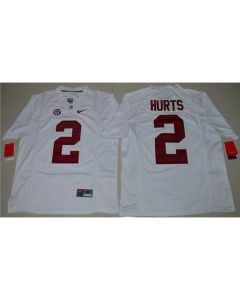 Crimson Tide #2 Jalen Hurts White Limited Stitched NCAA Jersey