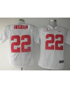 Crimson Tide #22 Mark Ingram White 2016 College Football Playoff National Championship Patch Stitched NCAA Jersey