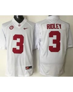 Crimson Tide #3 Calvin Ridley White Stitched NCAA Jersey
