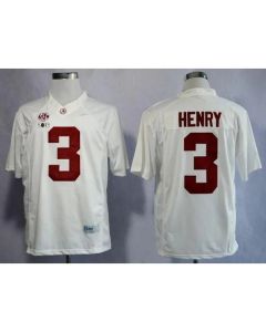 Crimson Tide #3 Derrick Henry White Limited 2016 College Football Playoff National Championship Patch Stitched NCAA Jersey