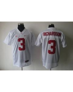 Crimson Tide #3 Trent Richardson White Stitched NCAA Jersey
