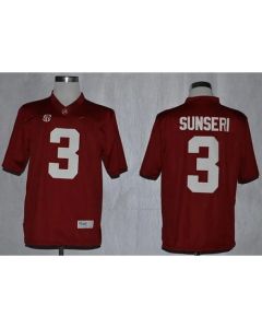 Crimson Tide #3 Vinnie Sunseri Red Limited Stitched NCAA Jersey