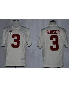 Crimson Tide #3 Vinnie Sunseri White Limited 2016 College Football Playoff National Championship Patch Stitched NCAA Jersey