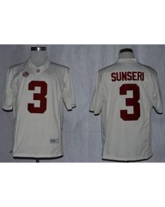 Crimson Tide #3 Vinnie Sunseri White Limited Stitched NCAA Jersey