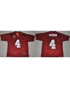 Crimson Tide #4 Mark Barron Red 2016 College Football Playoff National Championship Patch Stitched NCAA Jersey