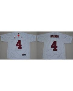 Crimson Tide #4 Mark Barron White 2016 College Football Playoff National Championship Patch Stitched NCAA Jersey
