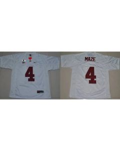 Crimson Tide #4 Marquis Maze White 2016 College Football Playoff National Championship Patch Stitched NCAA Jersey