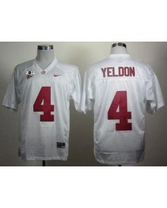 Crimson Tide #4 T.J Yeldon White 2016 College Football Playoff National Championship Patch Stitched NCAA Jersey