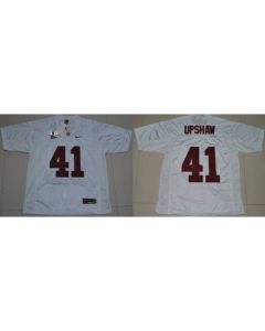 Crimson Tide #41 Courtney Upshaw White 2016 College Football Playoff National Championship Patch Stitched NCAA Jersey