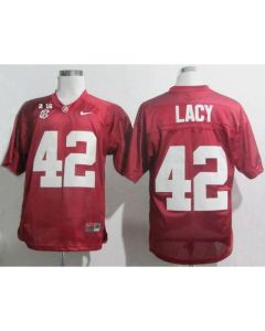 Crimson Tide #42 Eddie Lacy Red SEC & 2016 College Football Playoff National Championship Patch Stitched NCAA Jersey
