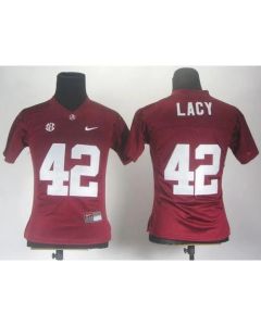 Crimson Tide #42 Eddie Lacy Red Women's Stitched NCAA Jersey