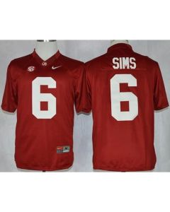 Crimson Tide #6 Blake Sims Red Limited Stitched NCAA Jersey