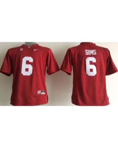 Crimson Tide #6 Blake Sims Red Stitched Youth NCAA Jersey