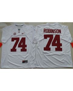 Crimson Tide #74 Cam Robinson White Limited Stitched NCAA Jersey