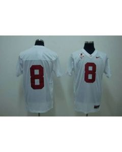 Crimson Tide #8 Julio Jones White 2016 College Football Playoff National Championship Patch Stitched NCAA Jersey