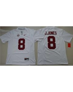 Crimson Tide #8 Julio Jones White Stitched NCAA Jersey