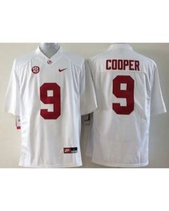 Crimson Tide #9 Amari Cooper White SEC Patch Stitched Youth NCAA Jersey