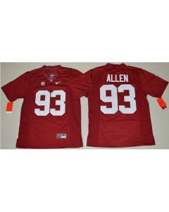 Crimson Tide #93 Jonathan Allen Red Limited Stitched NCAA Jersey