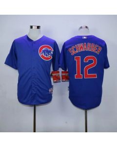 Cubs #12 Kyle Schwarber Blue Cool Base Stitched MLB Jersey