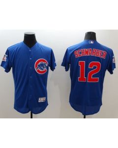 Cubs #12 Kyle Schwarber Blue Flexbase Authentic Collection Stitched MLB Jersey