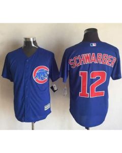 Cubs #12 Kyle Schwarber Blue New Cool Base Stitched MLB Jersey