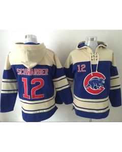 Cubs #12 Kyle Schwarber Blue Sawyer Hooded Sweatshirt MLB Hoodie