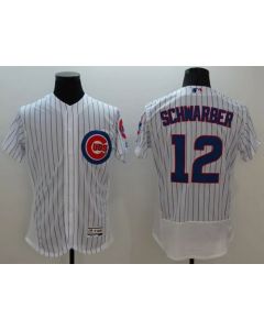 Cubs #12 Kyle Schwarber White Flexbase Authentic Collection Stitched MLB Jersey