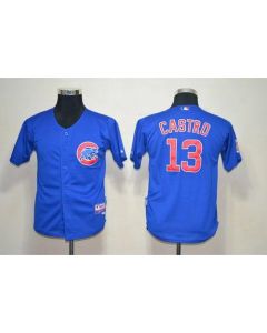 Cubs #13 Starlin Castro Blue Cool Base Stitched Youth MLB Jersey