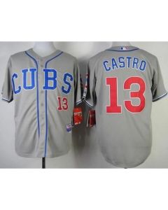 Cubs #13 Starlin Castro Grey Alternate Road Cool Base Stitched MLB Jersey