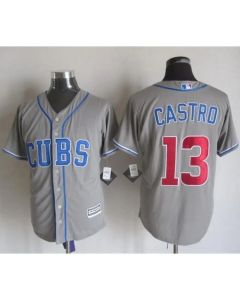 Cubs #13 Starlin Castro Grey Alternate Road New Cool Base Stitched MLB Jersey